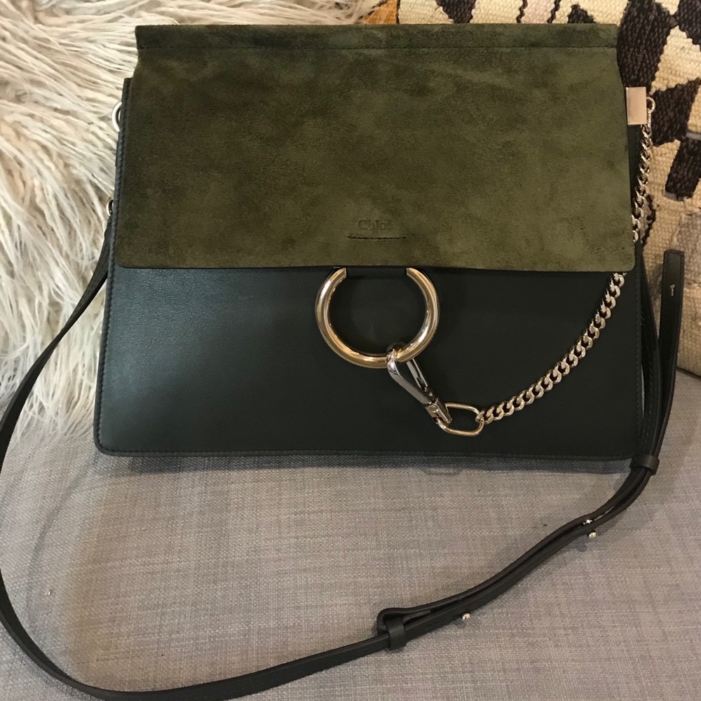 Chloe Faye Shoulder Bag Medium in Forest Green